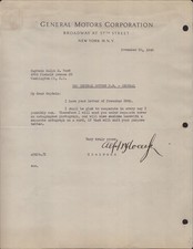 ALFRED P. SLOAN JR. - TYPED LETTER SIGNED