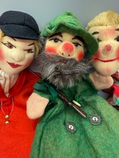 Vintage Kersa Felt Soft Sculpture Hand Puppet Germany Hobo Faux Leather Apron