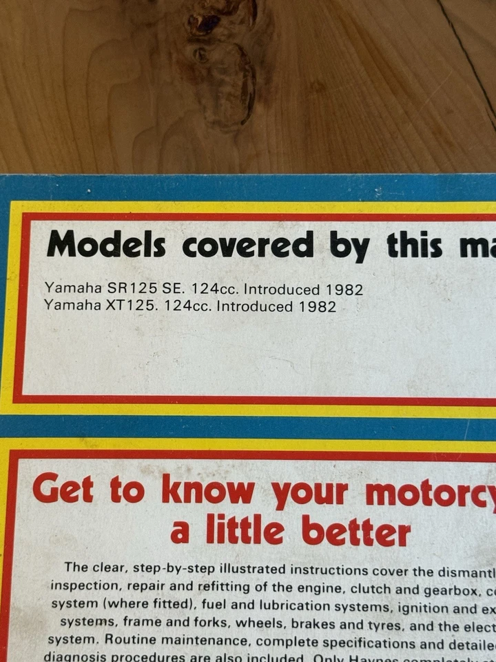 Haynes Manual 1021 - Yamaha XT & SR 125 Singles, 1982 to 1984 - Image 2 of 4