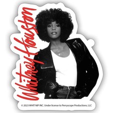 Whitney Houston Photo with Pink Nameplate Sticker, max. 4 x 4