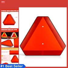 Slow Moving Vehicle Safety Sign 14x16 Reflective Triangle Plastic for Golf Cart