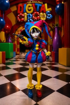 OOAK Pomni Doll   The Amazing Digital Circus   Handmade Custom Monster High Doll