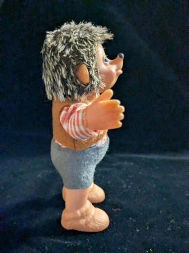 Vintage STEIFF 4,5" IGEL "MACKI" Figur mit MESSINGKNOPF ~ sauber & geruchlos! - Bild 3 von 11