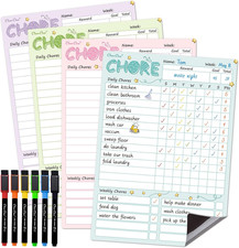 Magnetic Dry Erase Chore Chart - 8.5"X12" Behavior Responsibility Chore Board fo