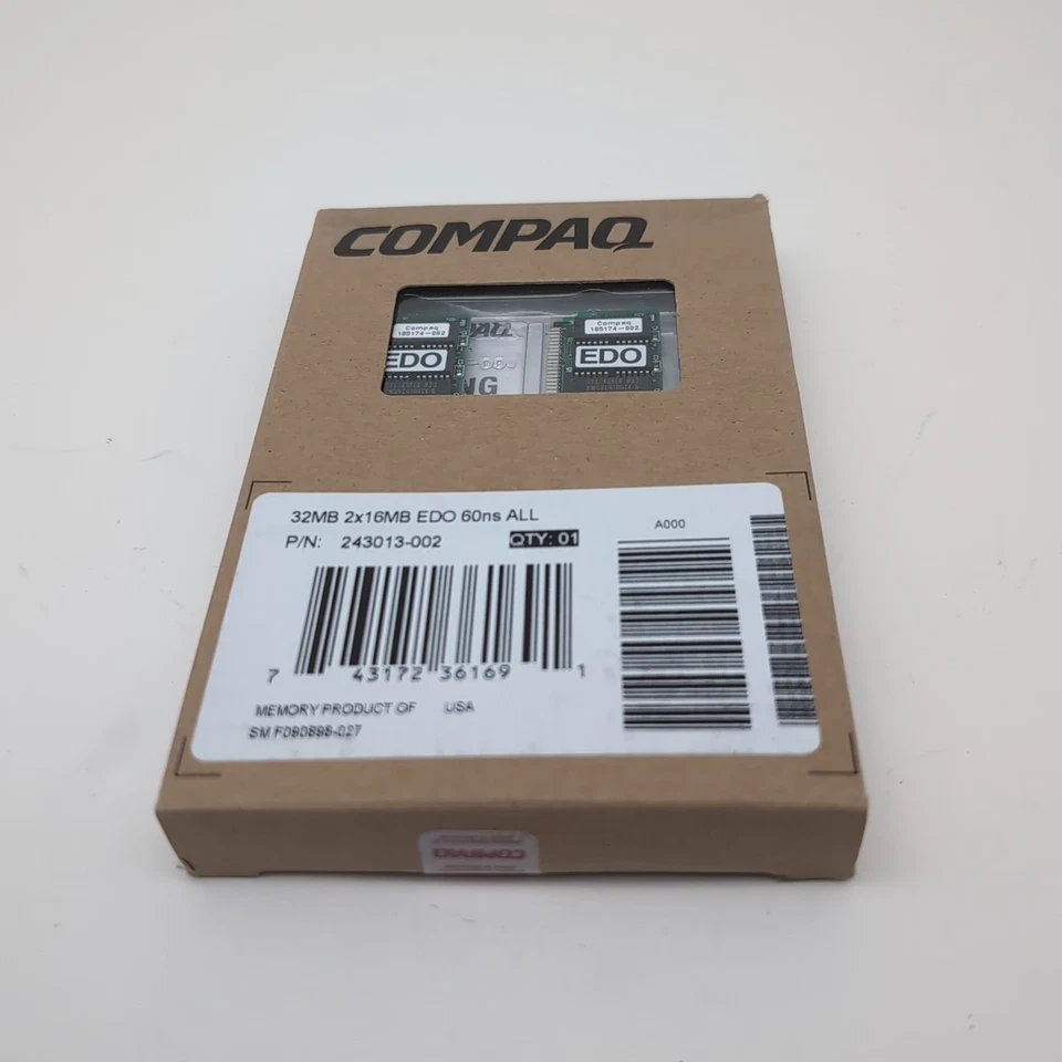 NEW NOS SET: Compaq 2x16MB EDO SIMMs 72-pin RAM 32MB Total NEW 243013-002 1996 - Image 3 of 4