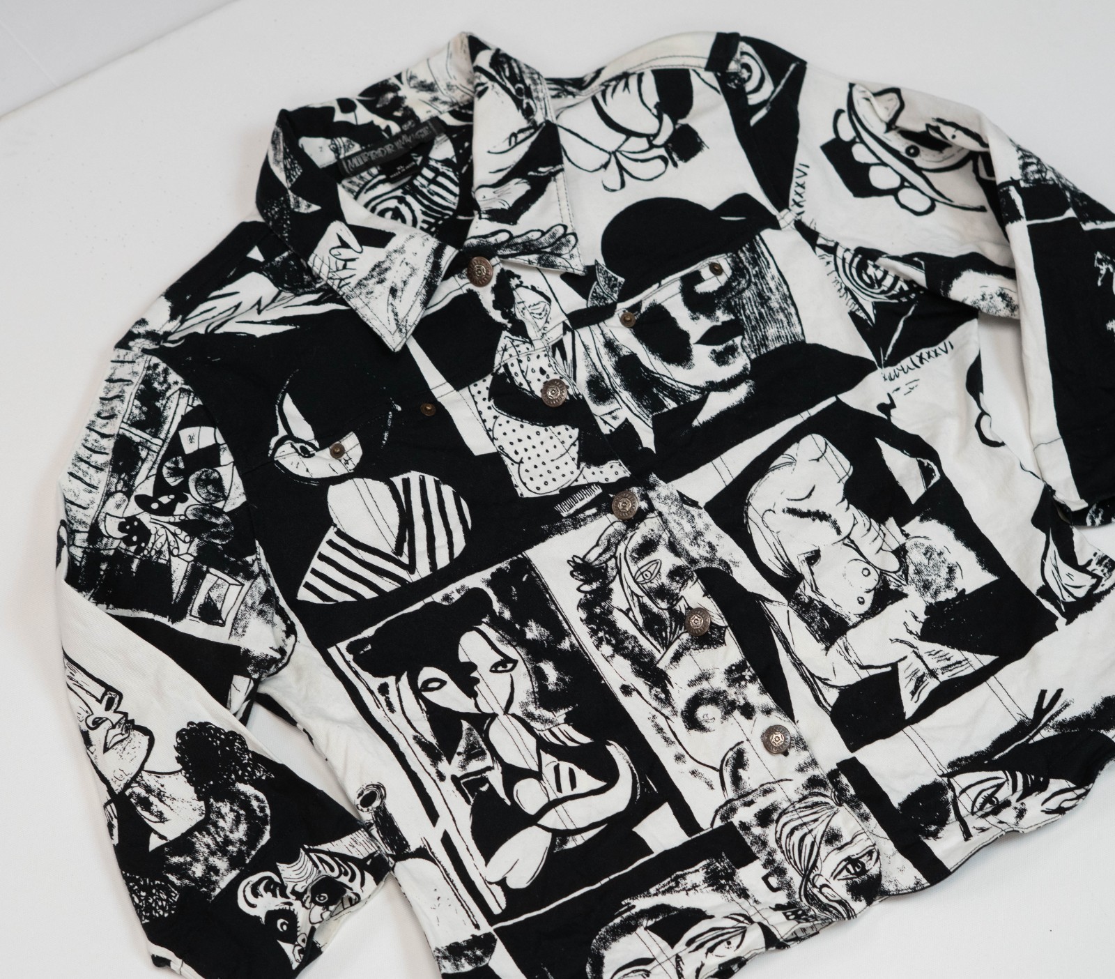 VTG Designer Y2K Picasso Cubism Pop Art Jacket XL Abstract Boho Chic JPG Style
