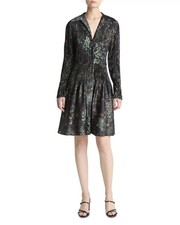 Vince Grape Vine Crushed Satin Shirt Dress Size:M  595 NWT