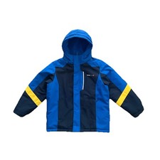 SwissTech Youth Hooded Insulated Winter Jacket Blue Zip Pockets Size M 8 Ski