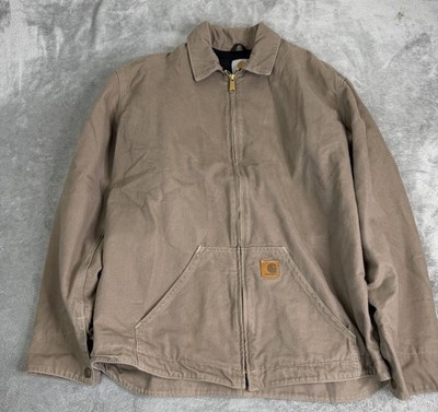 Vintage Y2K Carhartt J210 Hamilton Jacket Men s Size Medium Beige Full Zip