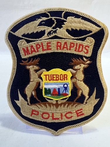 Vintage Michigan Maple Rapids Police "4x"5 Patch Brandneu