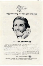 Magazine Ad - 1956 - AT&T / Bell System - Opportunity no longer knocks