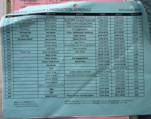 2014 Hawaii Five-O "Ka Makuakane" Original Drehbuch + Drehplan - Bild 8 von 20