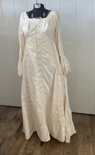 Vintage 1970’s Emma Domb Ivory And Lace Gunne Sax Style Prairie Boho Dress XS