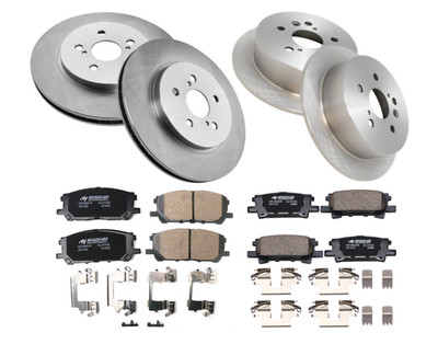 Front Rear Disc Rotors + Ceramic Brake Pad for 2006- 2007 Toyota Highlander 3.3L