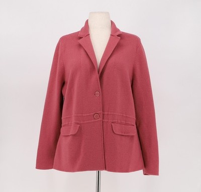TALBOTS $159 Pure Merino Wool Sweater Blazer in Brink Pink Size 2X
