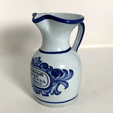 Talavera El Carmen Spain Vase Jug Pitcher Blue Tin-Glazed Earthenware 7.5 in