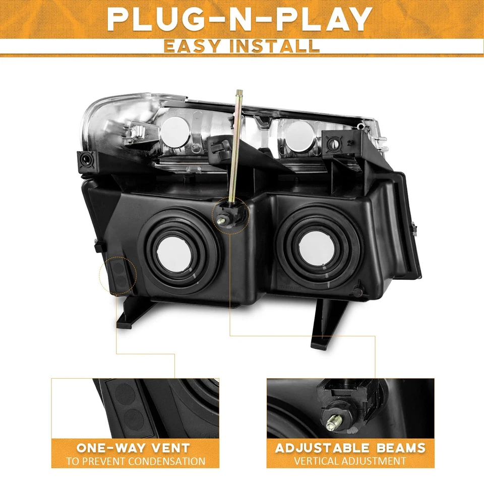 Pair Headlights Assembly For 2004-2012 Chevy Colorado GMC Canyon Chrome Headlamp Foto 3 de 4