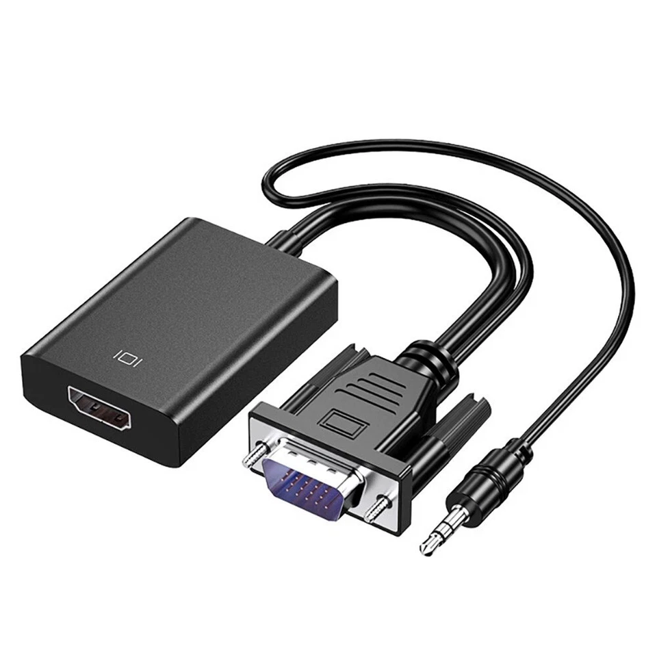 VGA EINGANG zu HDMI AUSGANG Video Audio Konverter Kabel Adapter 1080 für TV PC - Bild 3 von 4