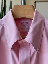 Vintage Brooks Brothers Makers Pink 6-Button Unfused Ivy OCBD shirt 16.5-33 USA