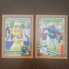 Panini 2025 Score Football Mason Taylor Rookie Jets & Jason Taylor Dolphins