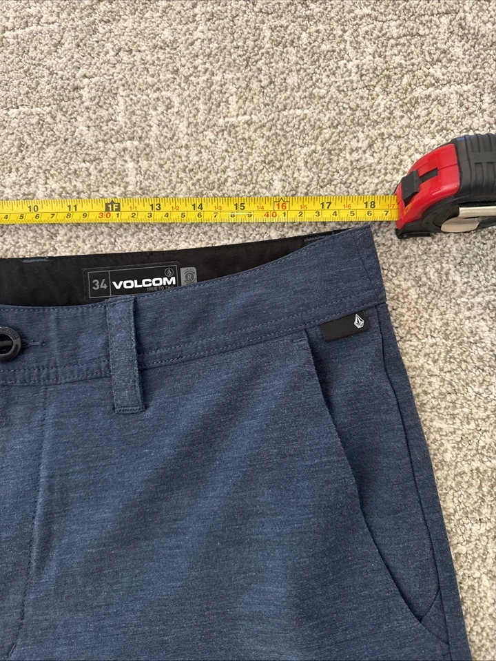 Volcom Shorts Mens 34 Blue Hybrid Lightweight Casual Comfort Golf Chino - Image 2 of 4