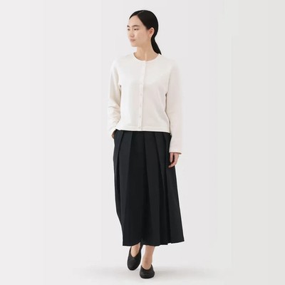 MUJI Womens Double Weave Hakama Pants Light Beige/Black/navy/mocha
