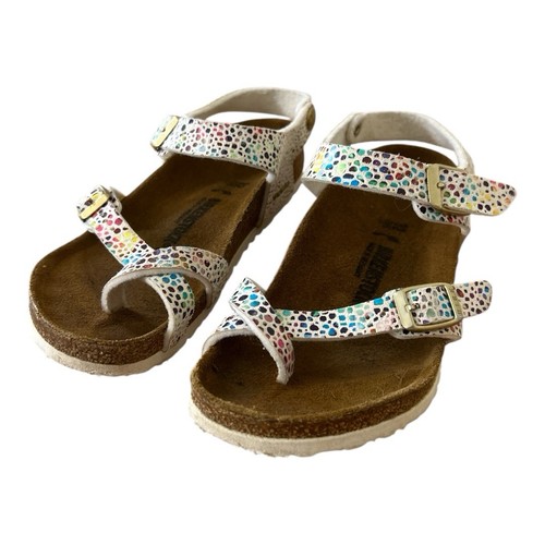 Birkenstock Kids Rio Rainbow Confetti Strappy Flat Sandals White EU 32 US 1-1.5