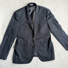 Express Photographer Fitted Stretch Cotton Blend Blazer Mens 42R Black