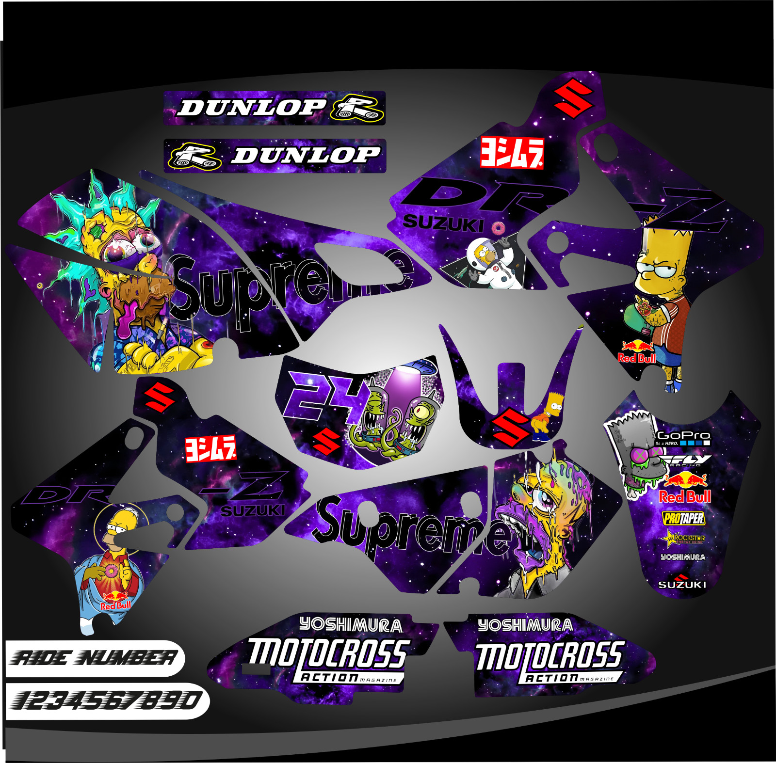 suzuki drz400sm drz400s drz 400 kit graphics decals stickers