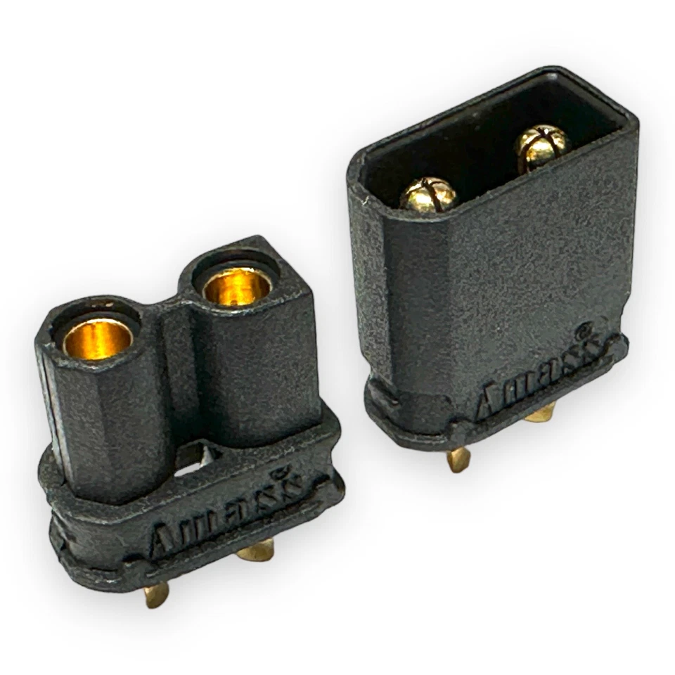 ✅ 10x Paar XT30U XT30 Goldstecker Schwarz 2Pin Stecker Buchse Lipo Akku 30A RC ✅ - Bild 4 von 4