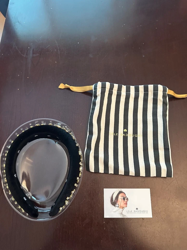 Diadema Alice adornada Lele Sadoughi Jet (nueva con tapa antipolvo, agotada) Foto 2 de 4