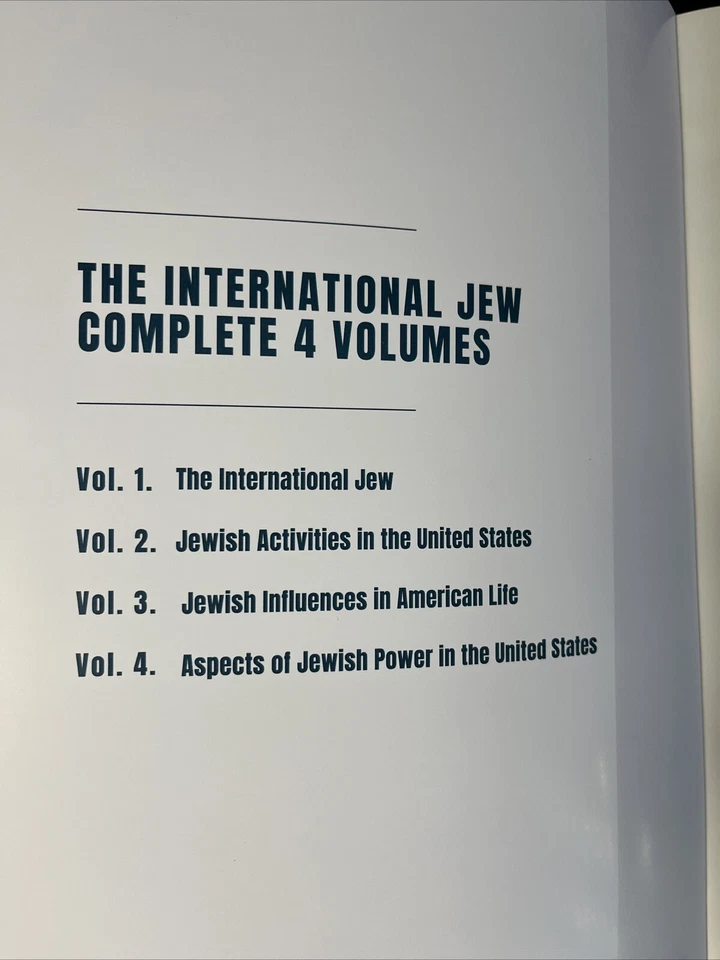 Large, The International Jew, Henry Ford,the World’s Foremost Problem, 4 Volumes - Image 4 of 4