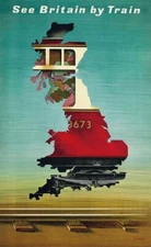 See Britain by Train 1951 Travel Poster Print  Reproduction Giclee Print 11x17