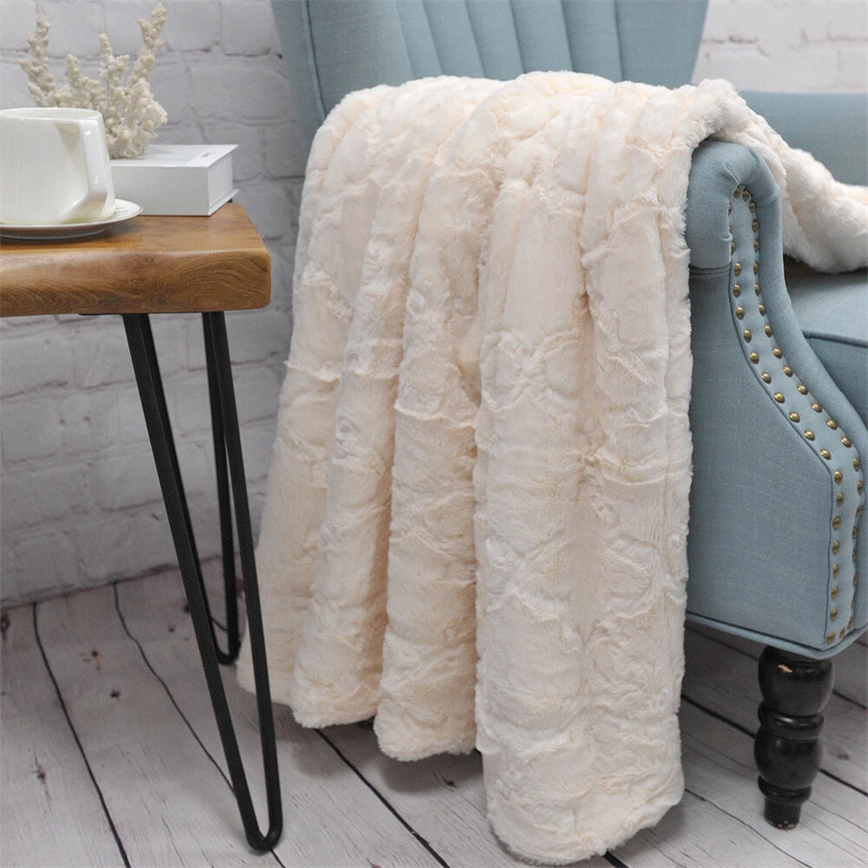 Матовый искусственный мех Ashley плед с шерпа подкладка очень мягкий пушистый уютный - Изображение 4 из 4