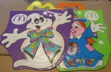 Vtg 1990 McDonalds HALLOWEEN McBoo Trick or Treat vinyl bag lot 2 GHOST WITCH