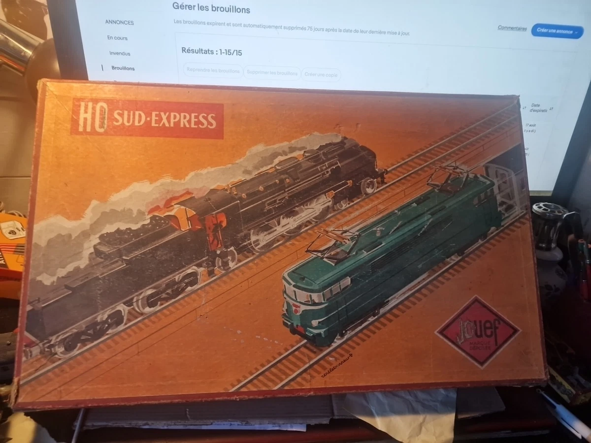 JOUEF HO - Coffret Train Electrique Sud Express Locomotive Rails Courbe Ballast EUR 65,00 - ES