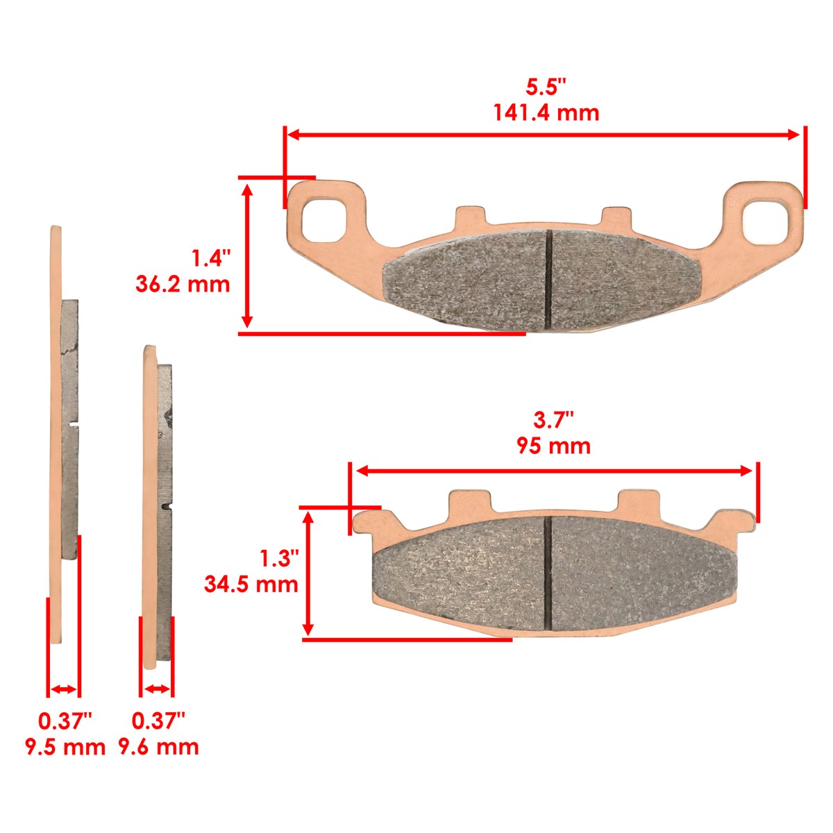 Rear Brake Pads for Kawasaki ZX600 Ninja ZX6 ZX-6 1990 1991