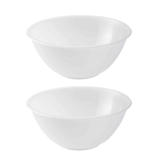 2x Clear Plastic Round Mixing Bowl Kitchen Baking Salad Serving Bowl