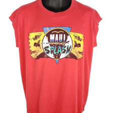 Vintage Maui Splash Surfer T Shirt Mens Size Large 80s 90s Surf Made In USA