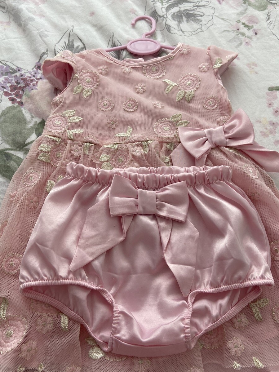 Robe Fille River Island 6-9 Mois - Bleu - Style Chemisier Sans Manches - Occasion Très Bon état