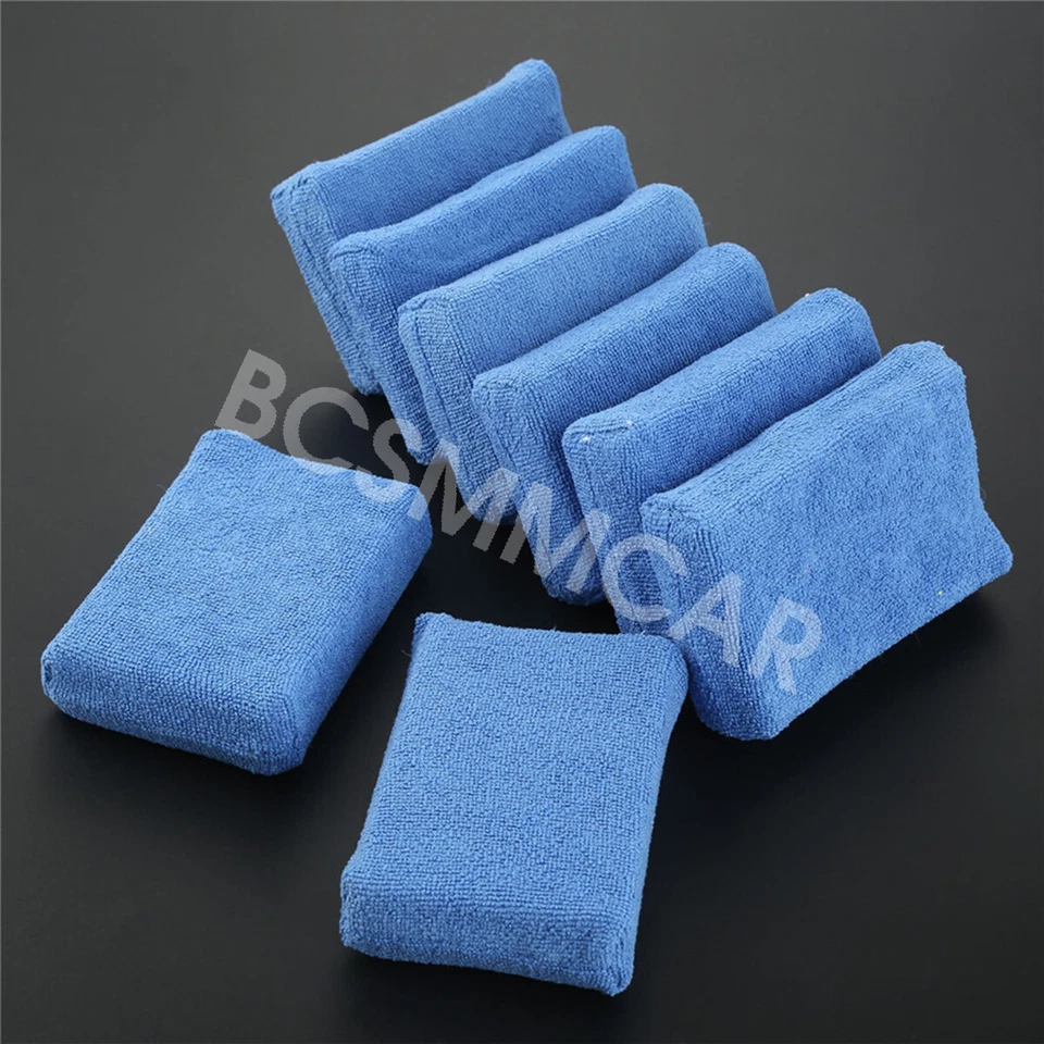 Esponja de espuma de microfibra pulido cera aplicador almohadillas coche hogar herramienta de limpieza 8 piezas Foto 4 de 4