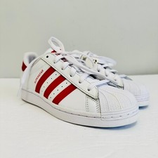 Size 11.5 - adidas Superstar White Vivid Red for sale online | eBay