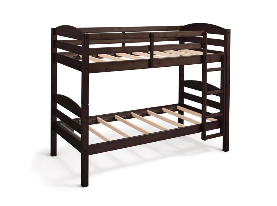 Litera doble sobre doble Better Homes & Gardens Leighton de madera, moca Foto 2 de 4