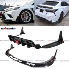 For Toyota Camry SE XSE 2018-2020 YOFER Gloss Black Front Lip+Rear Diffuser Kit