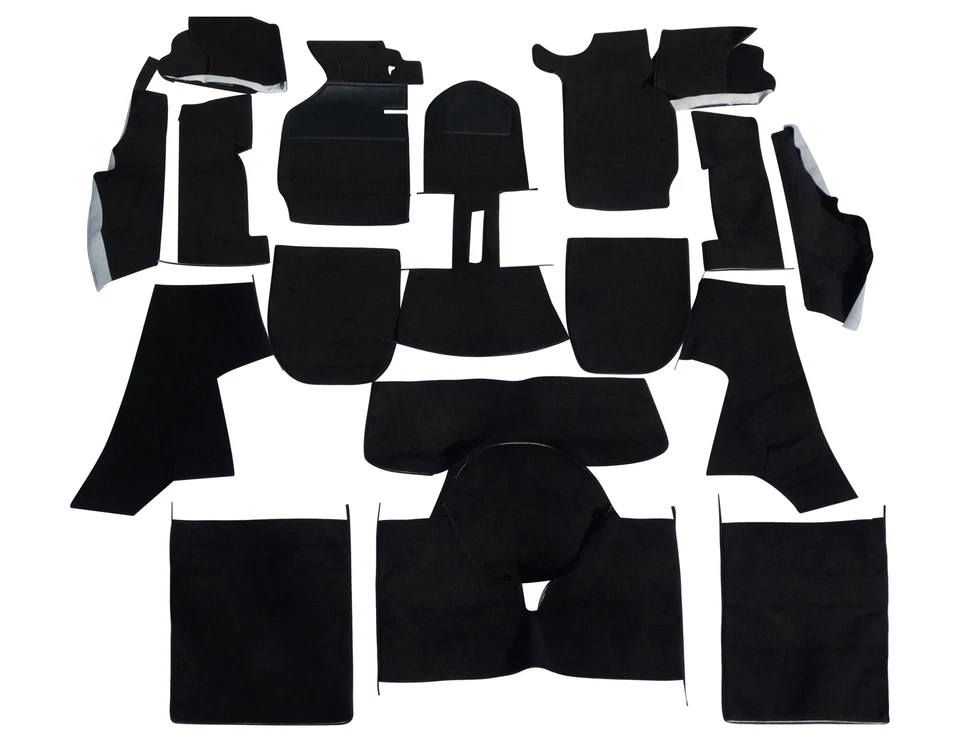 Porsche 911 Carpet Kit 74-85 Coupe Black Grey Tan Sliverknit Plush Square Weave - Image 2 of 4