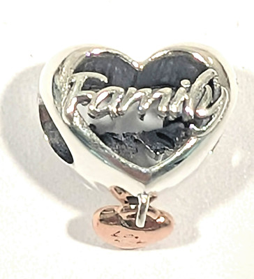 Authentic Pandora Charm, ROSE Love You Family Heart, #782326C00 | eBay