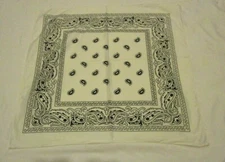 Halloween Paisley White Bandanna Face Mask,Head Wrap,Scarf,Wristband-Brand New!