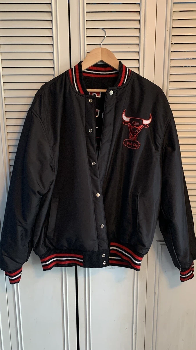 JH Design Chicago Bulls Reversible Varsity Jacket size L