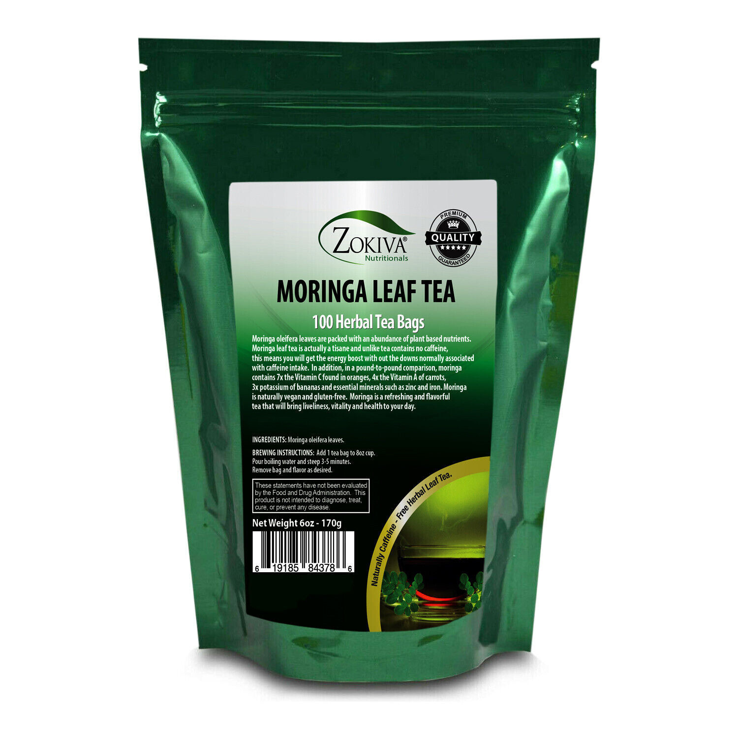 Bags Mega Pack (100) Organic All-natural - Caffeine-free Herbal Tea