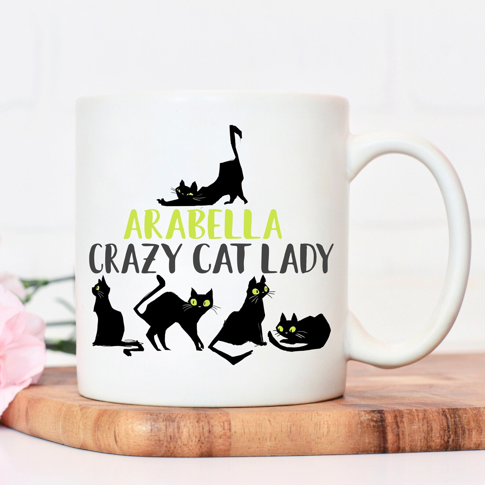 Crazy Cat Lady Mug Crazy Cat Lady Cat Lover Gift Cat Gifts Personalised Cat Mug